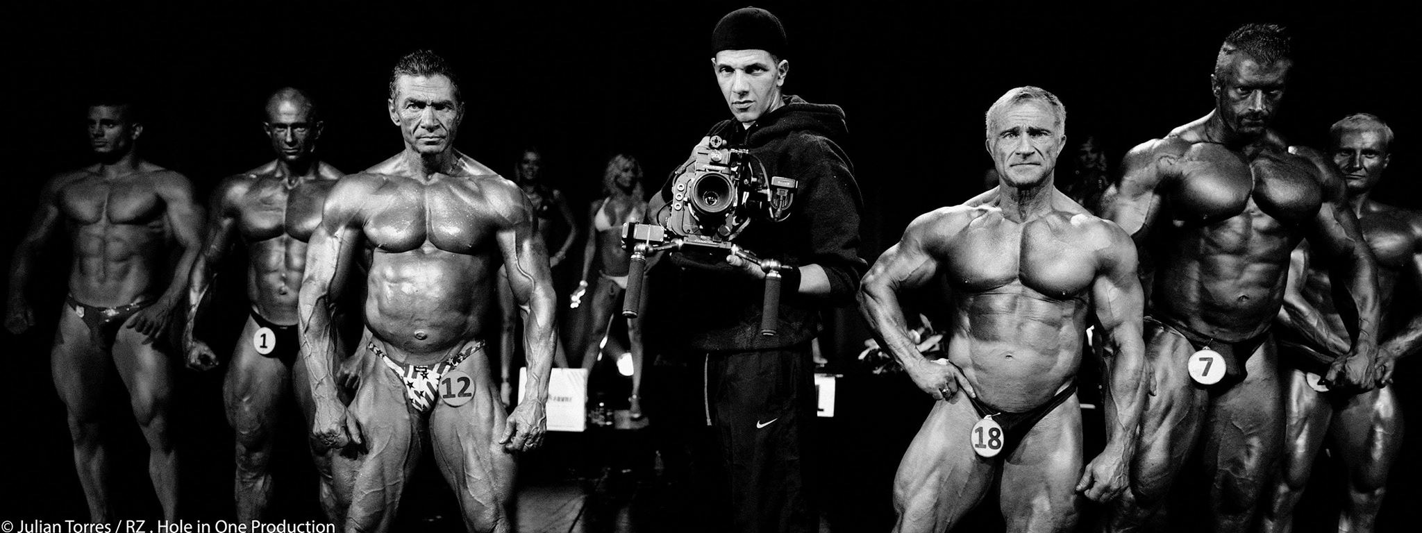 Philippe Eichler lors d'un tournage consacré à l'univers du bodybuilding